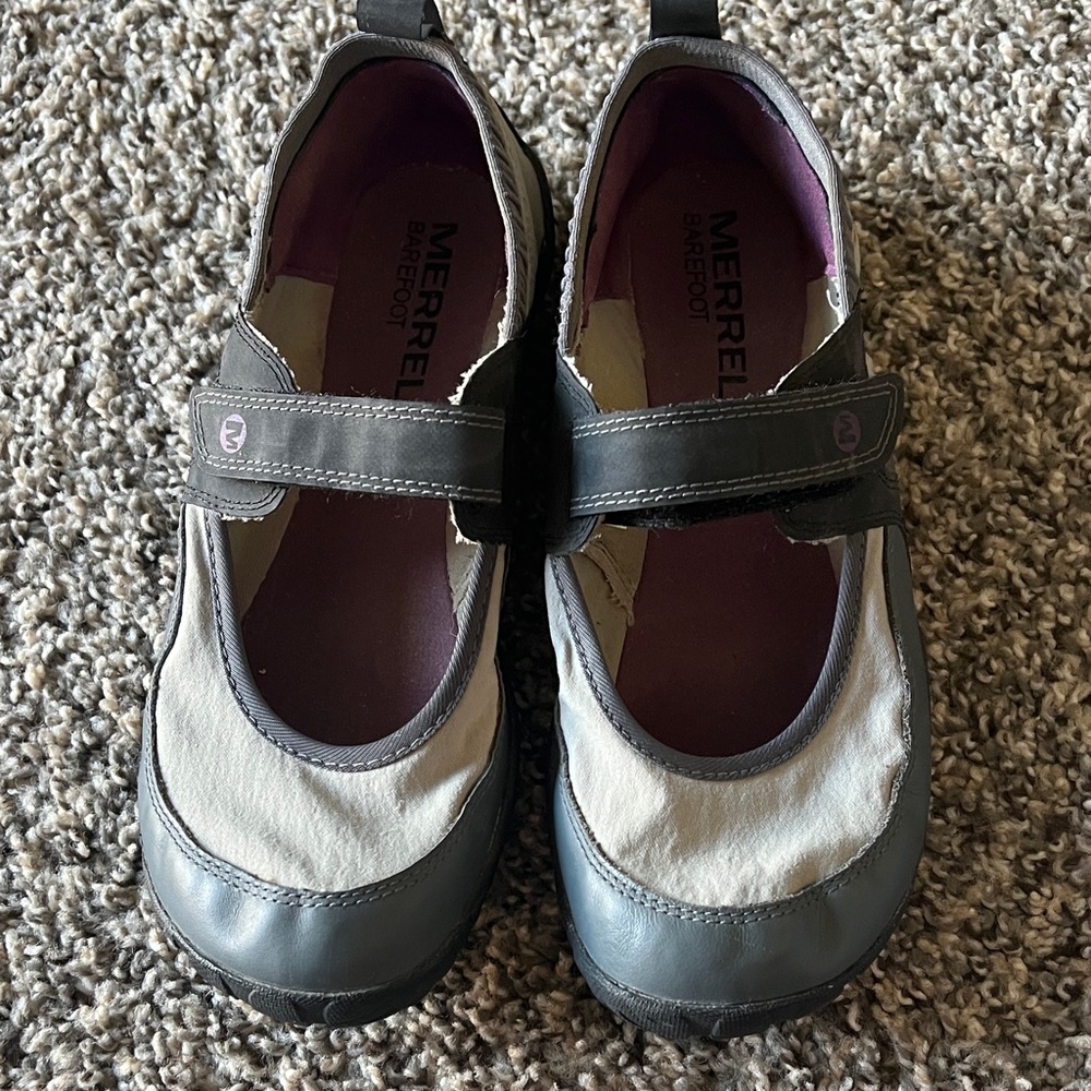 Merrell Barefoot Pure Glove Mary Jane Sneakers Minimalist gray 7.5